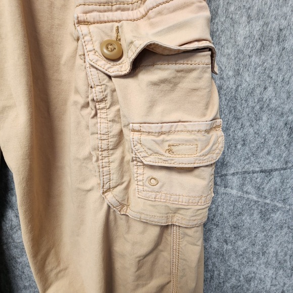American Eagle Outfitters Cargo Pants Womens 4 Short Stretch Relaxed Fit Khaki - Picture 5 of 12